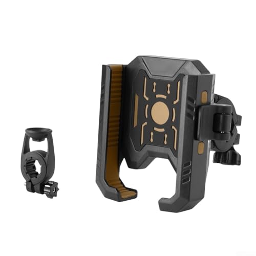 Fahrrad-Handyhalterung, Lenkerhalterung, Silikon, Motorrad, Handyhalterung, sicheres Dual-Lock-System, Schnellverschluss-Design, kompatibel mit 4,7–7,2 Zoll Geräten, Vibrationsdämpfung (Gold) von BildeeMait