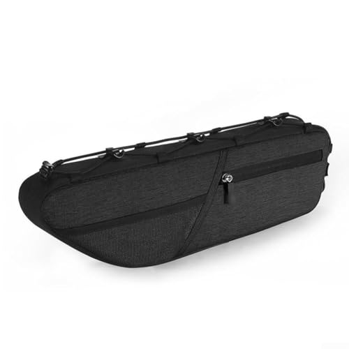 Fahrradrahmentasche, 1,6 l, wasserdicht, Fahrradrahmentasche für Mountainbike, Rennrad, Aufbewahrungstasche mit Netztaschen, verschleißfestes Polyester, Schnellverschluss (schwarz) von BildeeMait