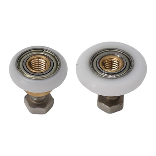 Glasschiebetürrollen aus Nylon und Messing, mit Schrauben für den Ersatz von Badezimmertüren, geeignet für 4 8 mm dickes Glas (25 mm), 4 Stück von BildeeMait
