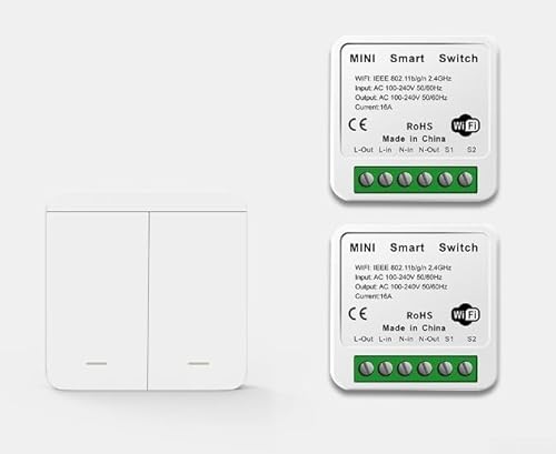 Kabellose Lichtsteuerung, kompatibel mit Steuerschalter-Automatisierung für Tuya Wifi Plus App, auch mit Sprachsteuerung ausgestattet wie für Heimbeleuchtung, RF433 Fernbedienung, externer Ärger von BildeeMait