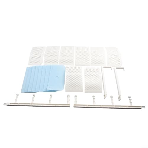 Luftstromabweiser für Klimaanlagen, mit 8 verstellbaren Klingen für Wandmontage, verhindert direktes Ausblasen kalter Luft und unterstützt verschiedene Filteroptionen (Baumwollfilter) von BildeeMait