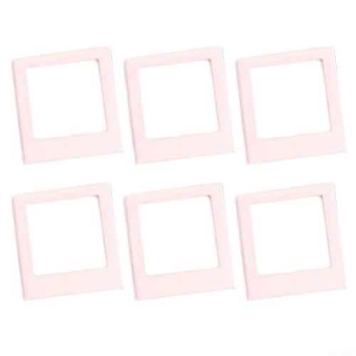 Magnetischer quadratischer Acryl-Bilderrahmen für quadratische Film- und K-Pop-Fotokarten, Set mit 6 bunten Displayhaltern (hellrosa) von BildeeMait