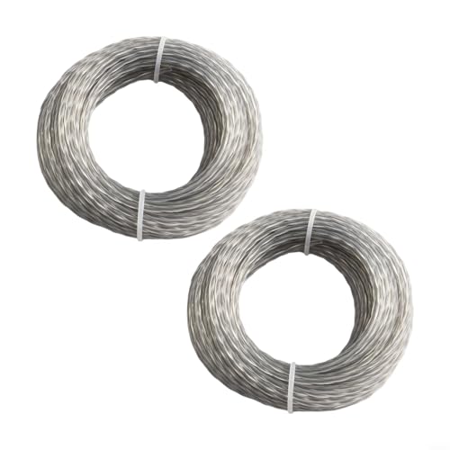 Nylonschnur für den Ersatz in elektrischen Rasentrimmern, für 2 Sets à 15 m, entworfen, um Zerbröckeln und Reißen während des Gebrauchs zu widerstehen (15 m x 2 mm x 2 Stück) von BildeeMait