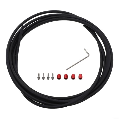 Ölschlauch-Armaturen-Set für SRAM Hydraulikbremsen inkl. 4 Oliven, 4 Einsätze und Montagewerkzeug für sicheren Anschluss (Rot) von BildeeMait