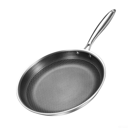 Pure Titanium Hammered Pan Pro with Lid - Stainless steel Non Frying Pan | Scratch-resistant, Even Heating Cookware for All Herdops Induction, Gas, Electric Hobs Safe (22CM) von BildeeMait