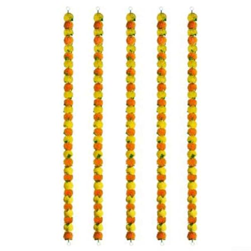 Ringelblumen-Girlande, Ringelblumen-Dekoration, Halloween, Hochzeit, Diwali-Festival-Dekorationsartikel, Frühlingsstrauch-Blumen, 5 Stück (34) von BildeeMait