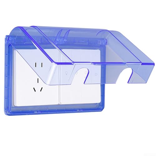 Robuste Wandsteckdosenabdeckung mit wasserdichtem Schutz gegen Wasser- und Dampfeinwirkung (blau) von BildeeMait