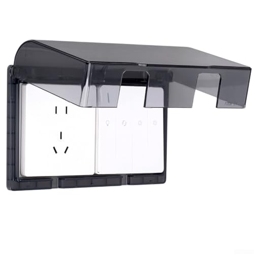 Robuste Wandsteckdosenabdeckung mit wasserdichtem Schutz gegen Wasser- und Dampfeinwirkung (schwarz) von BildeeMait