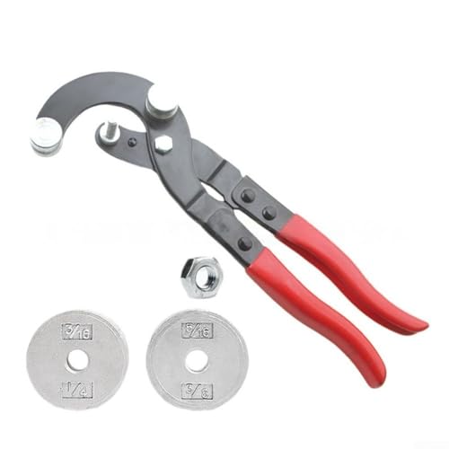 Rohrbiegezange, Metallbiegezange mit Doppelgrößen-Adaptern für 3/16 1/4 5/16 3/8 Zoll Rohre Chrom-Vanadium-Stahl Bremsleitungsbiegewerkzeug für Bremsleitungsbiegen (rot) von BildeeMait