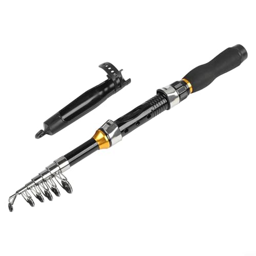 Teleskop-Angelrute für einfachen Transport, perfekt für Angelabenteuer (1,5 m schwarz) von BildeeMait