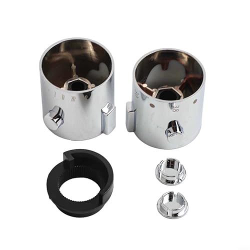 Thermostat-Duschgriff, 1 Paar, kompatibel mit Mischbatterie mit Chrom-Finish und Temperaturanzeige von BildeeMait