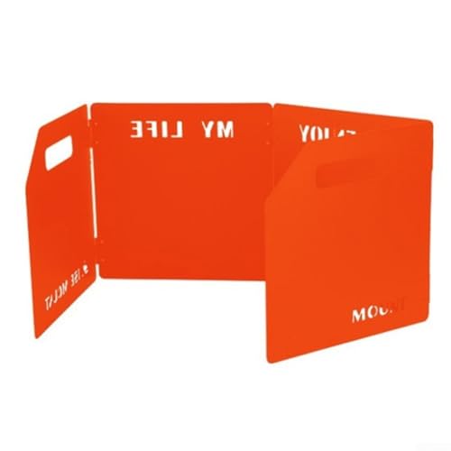 Tragbare Windschutzscheibe für Campingkocher lässt sich leicht für den Transport zusammenklappen, geeignet für verschiedene Herdmodelle (orange) von BildeeMait