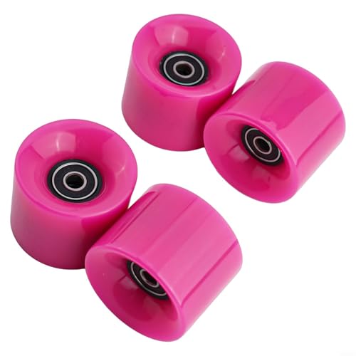 Verbessertes Skateboard-Erlebnis mit 4 Stück 60 x 45 mm 78A Rollen und ABEC9-Kugellagern und Abstandshaltern (Mei Red) von BildeeMait