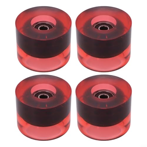 Verbessertes Skateboard-Erlebnis mit 4 Stück 60 x 45 mm 78A Rollen und ABEC9-Kugellagern und Abstandshaltern (Rot B) von BildeeMait