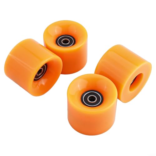 Verbessertes Skateboard-Erlebnis mit 4 Stück 60 x 45 mm 78A Rollen und ABEC9-Kugellagern und Abstandshaltern (orange) von BildeeMait