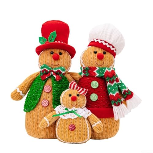 Weihnachtliche Plüschpuppen 30 cm mit weicher PP-Baumwollfüllung, niedliche stehende Mann-Figuren für Ferienhausdekoration, festliche Partydekorationen, Desktop, Bücherregal, Fensterbank oder von BildeeMait