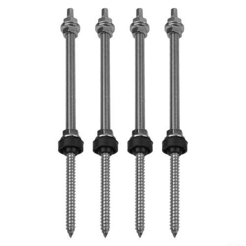 Zuverlässige Stockschrauben M10 mit wetterfester EPDM-Dichtung und sicherer Sicherungsmutter (M10 x 250 mm, 4 Stück) von BildeeMait