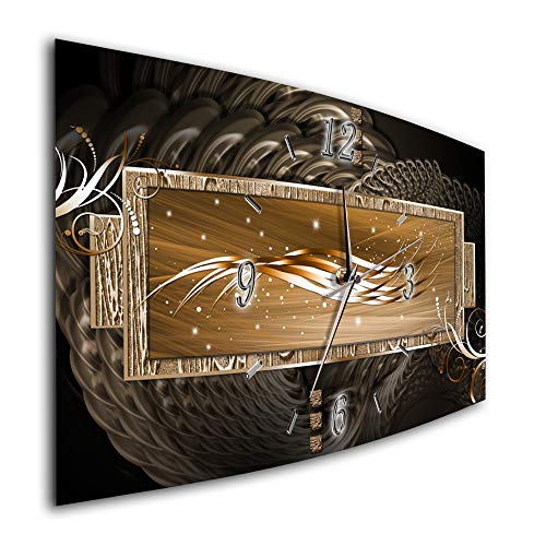 BM Funk Quarz Wanduhr Funkwanduhr Funkwanduhren Funkuhr Funkuhren kein Ticken lautlos geräuschlos leise modern ohne Tickgeräusche groÃŸ XXL Wohnzimmer Küche Abstrakt Digital Art 7888-1a von Bilder-Manufaktur