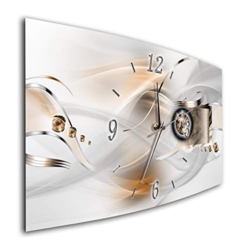 BM Funk Quarz Wanduhr Funkwanduhr Funkwanduhren Funkuhr Funkuhren kein Ticken lautlos geräuschlos leise modern ohne Tickgeräusche groÃŸ XXL Wohnzimmer Küche Abstrakt Digital Art 7936-1a von Bilder-Manufaktur