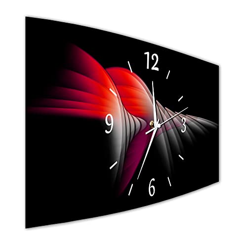 BM Funk Quarz Wanduhr Funkwanduhr Funkwanduhren Funkuhr Funkuhren kein Ticken lautlos geräuschlos leise modern ohne Tickgeräusche groÃŸ XXL Wohnzimmer Küche Digital Art Abstrakt 10084-1a WZ von Bilder-Manufaktur