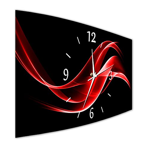BM Funk Quarz Wanduhr Funkwanduhr Funkwanduhren Funkuhr Funkuhren kein Ticken lautlos geräuschlos leise modern ohne Tickgeräusche groÃŸ XXL Wohnzimmer Küche Digital Art Abstrakt 10091-1a WZ von Bilder-Manufaktur