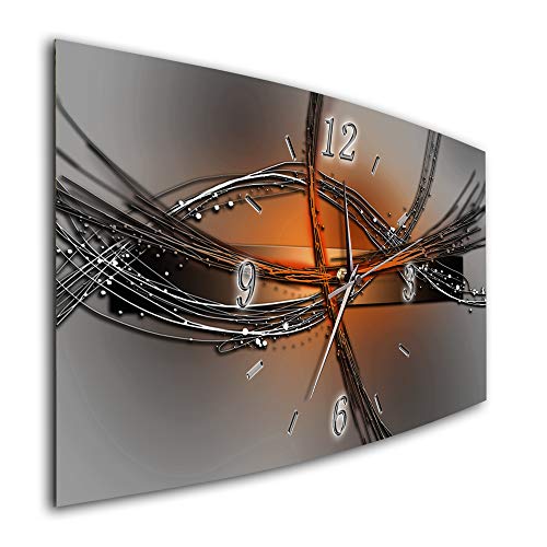 BM Funk Quarz Wanduhr Funkwanduhr Funkwanduhren Funkuhr Funkuhren kein Ticken lautlos geräuschlos leise modern ohne Tickgeräusche groß XXL Wohnzimmer Küche Digital Art Abstrakt 6897-1a von Bilder-Manufaktur