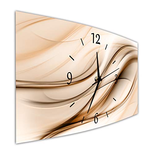 BM Funk Quarz Wanduhr Funkwanduhr Funkwanduhren Funkuhr Funkuhren kein Ticken lautlos geräuschlos leise modern ohne Tickgeräusche groÃŸ XXL Wohnzimmer Küche Digital Art Abstrakt 9555-1a SZ von Bilder-Manufaktur