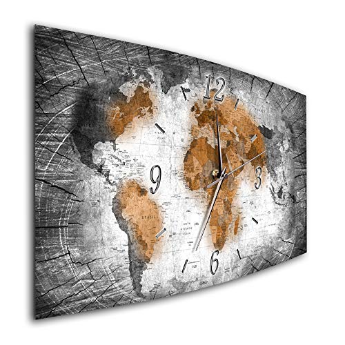 BM Funk Quarz Wanduhr Funkwanduhr Funkwanduhren Funkuhr Funkuhren kein Ticken lautlos geräuschlos leise modern ohne Tickgeräusche groß XXL Wohnzimmer Küche Digital Art Abstrakt 7829-3a von Bilder-Manufaktur