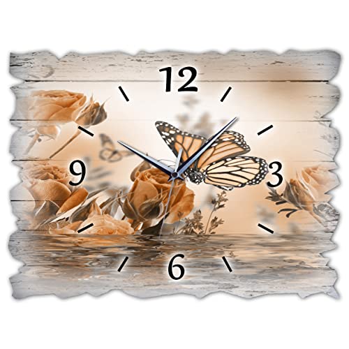 Bilder-Manufaktur BM Holz Funk Quarz Quarzwanduhr Wanduhr Funkwanduhr Funkwanduhren Funkuhr Funkuhren kein Ticken lautlos geräuschlos leise ohne Tickgeräusche groß XXL H2f-10186-quarz von Bilder-Manufaktur