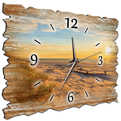 Bilder-Manufaktur BM Holz Funk Quarz Quarzwanduhr Wanduhr Funkwanduhr Funkwanduhren Funkuhr Funkuhren kein Ticken lautlos geräuschlos leise ohne Tickgeräusche groß XXL H3a-10210-quarz von Bilder-Manufaktur