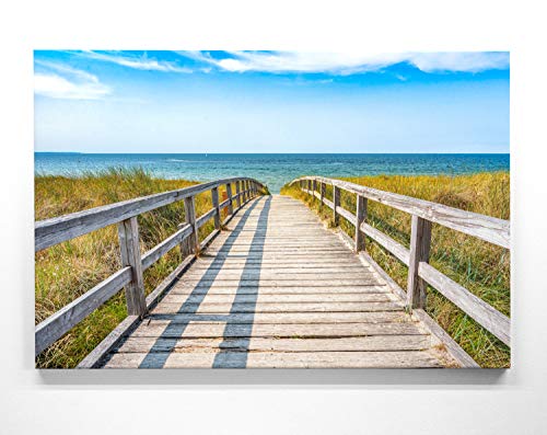Atemberaubende Ostsee Leinwand-Bilder als XXL Wandbild 180cm x 120cm, Motiv Holzsteg, Dünen und Strand. Einzigartiges Panorama-Bild für Wohnzimmer, Schlafzimmer. aufgespannt auf 4cm Holz-Keilrahmen Atemberaubende Ostsee Leinwand-Bilder als XXL Wandbild 180cm x 120cm, Motiv Holzsteg, Dünen und Strand. Einzigartiges Panorama-Bild für Wohnzimmer, Schlafzimmer. aufgespannt auf 4cm Holz-Keilrahmen von BilderKing