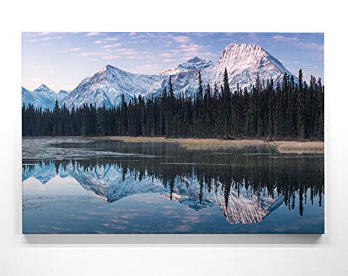 Atemberaubendes Berg Bild Rocky Mountains, Kanada - als 180x100cm große XXL Leinwand. Tolles Wandbild als Hintergrund und Deko für Wohnzimmer & Schlafzimmer. Fertig aufgespannt auf 4cm Holz-Keilrahmen von BilderKing