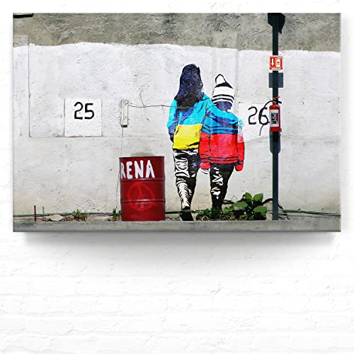 Banksy Leinwand Wandbild - A Ukrainian Girl 90x60 cm - Street Art Kunstdruck zur Wand-Deko für Wohnzimmer, Büro Banksy Leinwand Wandbild - A Ukrainian Girl 90x60 cm - Street Art Kunstdruck zur Wand-Deko für Wohnzimmer, Büro von BilderKing