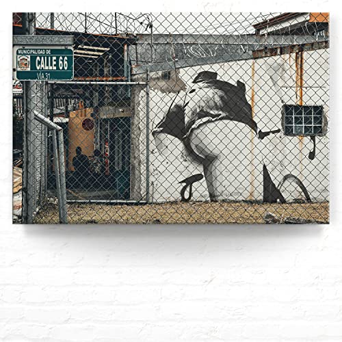 Banksy Leinwand Wandbild, 90x60cm, Street Art Kunstdruck zur Wand-Deko für Wohnzimmer, Büro Banksy Leinwand Wandbild, 90x60cm, Street Art Kunstdruck zur Wand-Deko für Wohnzimmer, Büro von BilderKing