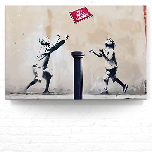 Banksy XXL Leinwand-Bild 'No Ball Games' Als Wandbild, 120x80cm Groß - Street Art Im Banksy-Style Als Moderner Kunstdruck Zur Wanddekoration Für Wohnzimmer, Büro Banksy XXL Leinwand-Bild 'No Ball Games' Als Wandbild, 120x80cm Groß - Street Art Im Banksy-Style Als Moderner Kunstdruck Zur Wanddekoration Für Wohnzimmer, Büro von BilderKing