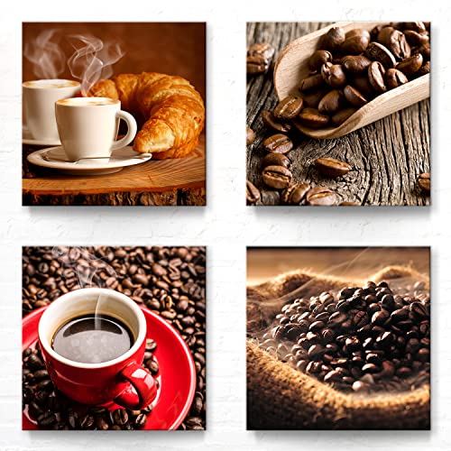 Bilder Küche modern als Leinwandbild, 50x50cm je Motiv. Schöne braune Deko Bilder von Kaffee. Für Küche, Esszimmer, Flur. Moderner Kunstdruck auf Leinwand. Aufhängefertig. Bilder Küche modern als Leinwandbild, 50x50cm je Motiv. Schöne braune Deko Bilder von Kaffee. Für Küche, Esszimmer, Flur. Moderner Kunstdruck auf Leinwand. Aufhängefertig. von BilderKing