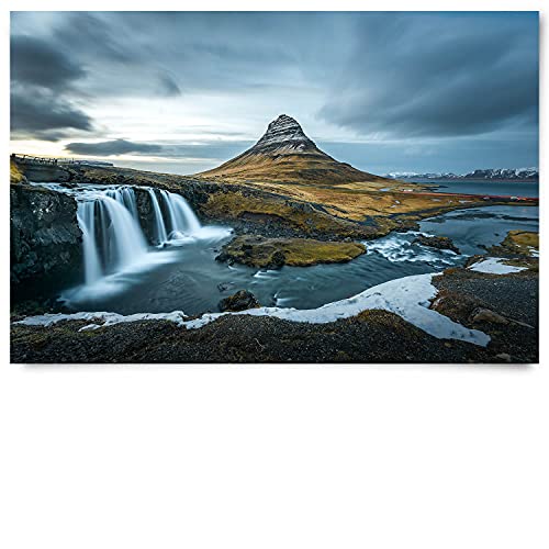 BilderKing Wandbild Wasserfall Island - 90cm x 60cm Poster matt BilderKing Wandbild Wasserfall Island - 90cm x 60cm Poster matt von BilderKing