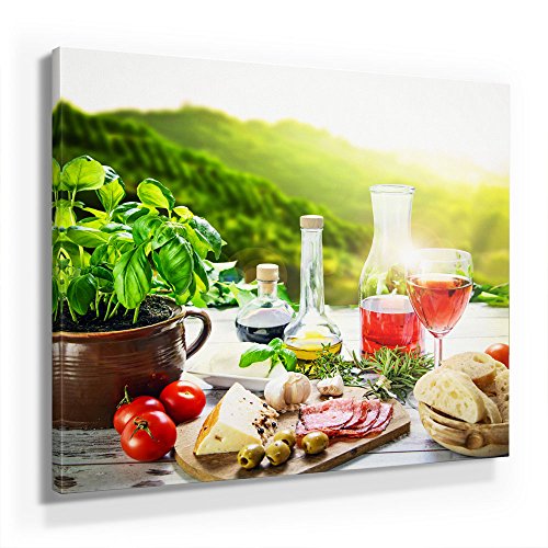 Küchen Bild B380, 1 Teil 80x80cm Leinwand auf Holzrahmen aufgespannt, FineArt Print, UV-stabil und wasserfest, Kunstdruck für Büro oder Wohnzimmer, Deko Bild, mediterranes Frühstück Küchen Bild B380, 1 Teil 80x80cm Leinwand auf Holzrahmen aufgespannt, FineArt Print, UV-stabil und wasserfest, Kunstdruck für Büro oder Wohnzimmer, Deko Bild, mediterranes Frühstück von BilderKing