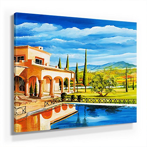 Mia Morro Mediterran Toskana Bild A150, 1 Teil 50x50cm Leinwand auf Holzrahmen aufgespannt, FineArt Print, UV-stabil und wasserfest, Kunstdruck für Büro oder Wohnzimmer, Deko Bild Mia Morro Mediterran Toskana Bild A150, 1 Teil 50x50cm Leinwand auf Holzrahmen aufgespannt, FineArt Print, UV-stabil und wasserfest, Kunstdruck für Büro oder Wohnzimmer, Deko Bild von BilderKing