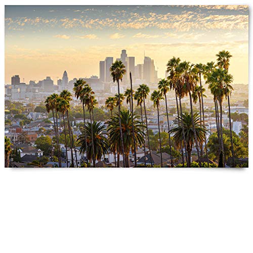 Wandbild Skyline Los Angeles Palmen - 90cm x 60cm Poster matt Wandbild Skyline Los Angeles Palmen - 90cm x 60cm Poster matt von BilderKing