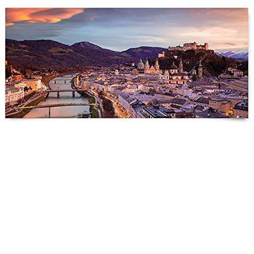Wandbild Skyline Salzburg bei Nacht - 110cm x 50cm Poster matt Wandbild Skyline Salzburg bei Nacht - 110cm x 50cm Poster matt von BilderKing