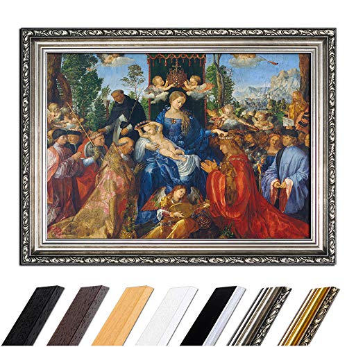 Bild mit Rahmen - Albrecht Dürer Rosenkranzfest 80x60 cm - Gerahmtes Leinwandbild Alte Meister - Antiker Rahmen Silber Barock, Klassisch Bild mit Rahmen - Albrecht Dürer Rosenkranzfest 80x60 cm - Gerahmtes Leinwandbild Alte Meister - Antiker Rahmen Silber Barock, Klassisch von Bilderdepot24