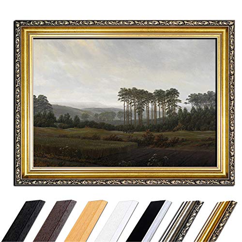 Bild mit Rahmen - Caspar David Friedrich Der Nachmittag 80x60 cm - Gerahmtes Leinwandbild Alte Meister - Antiker Rahmen Gold Barock, Klassisch Bild mit Rahmen - Caspar David Friedrich Der Nachmittag 80x60 cm - Gerahmtes Leinwandbild Alte Meister - Antiker Rahmen Gold Barock, Klassisch von Bilderdepot24