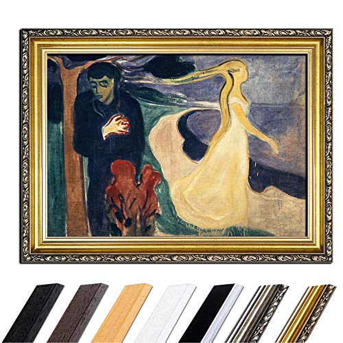 Bild mit Rahmen - Edvard Munch Separation - Trennung 80x60 cm - Gerahmtes Leinwandbild Alte Meister - Antiker Rahmen Gold Barock, Klassisch von Bilderdepot24