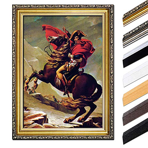 Bild mit Rahmen - Napoleon Bonaparte 85x110 cm - Gerahmtes Leinwandbild Berühmtheiten & Zeitgeschichte - Antiker Rahmen Gold Barock, Klassisch von Bilderdepot24