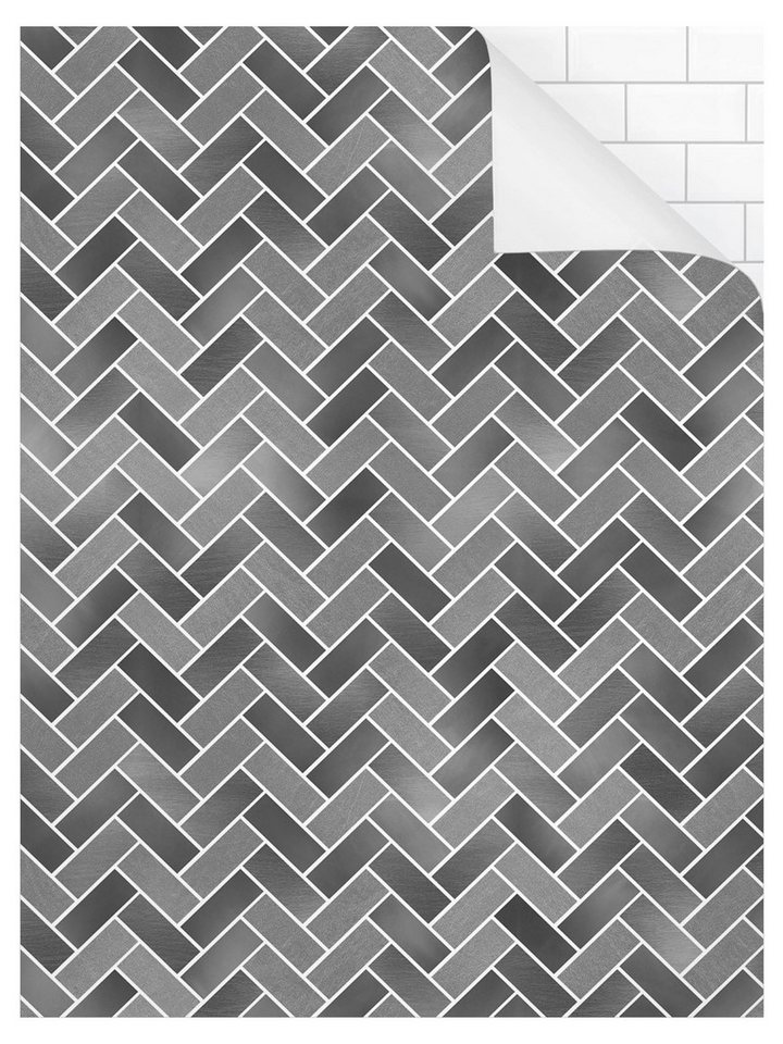 Bilderdepot24 Badrückwand Fliesenoptik grau Duschrückwand ohne Bohren Dusche, (Hartfolie matt » Selbstklebend SMART 0,35 mm), fugenlose & wasserfeste Motiv Rückwand Wandverkleidung für Duschkabine von Bilderdepot24