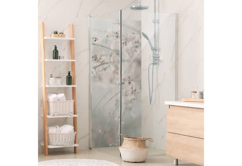 Bilderdepot24 Badrückwand Landhausstil beige Duschrückwand ohne Bohren Tropisch, (1-tlg., Hart-Folie Premium matt 0,61 mm), fugenlose & wasserfeste Motiv Rückwand Wandverkleidung für Duschkabine von Bilderdepot24