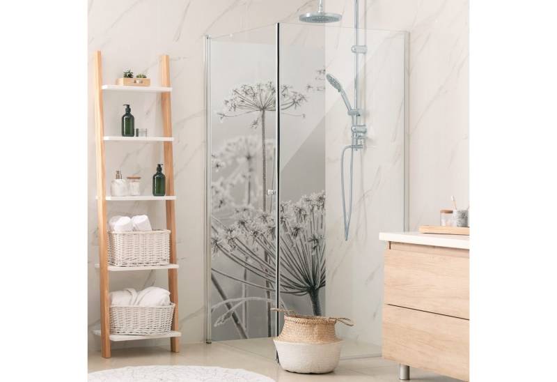 Bilderdepot24 Badrückwand Landhausstil beige Duschrückwand ohne Bohren Tropisch, (1-tlg., Hart-Folie Premium matt 0,61 mm), fugenlose & wasserfeste Motiv Rückwand Wandverkleidung für Duschkabine von Bilderdepot24