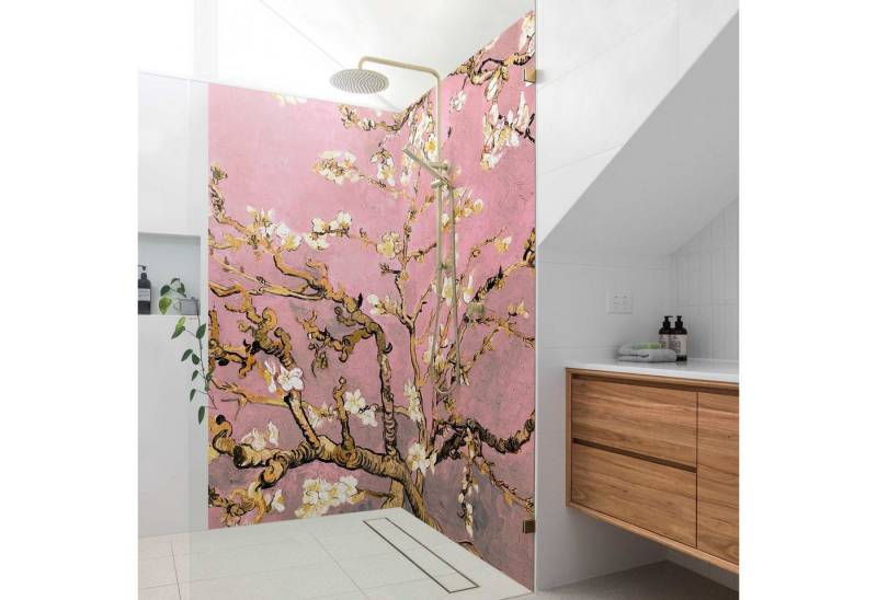 Bilderdepot24 Badrückwand Motiv rosa Duschrückwand ohne Bohren Dusche, (2-tlg., Hart-Folie Smart matt 0,35 mm), fugenlose & wasserfeste Motiv Rückwand Wandverkleidung für Duschkabine von Bilderdepot24