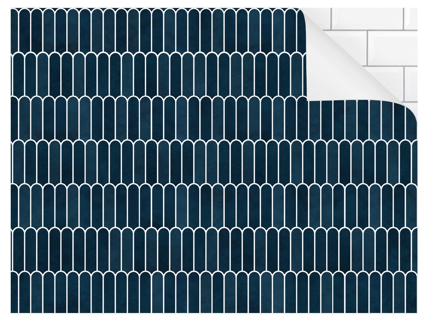 Bilderdepot24 Badrückwand blau fugenlose Wandverkleidung Bad Illustration, (Hartfolie matt » Selbstklebend SMART 0,35 mm), wasserfestes Wandpaneel Fischschuppen Dunkelblau von Bilderdepot24